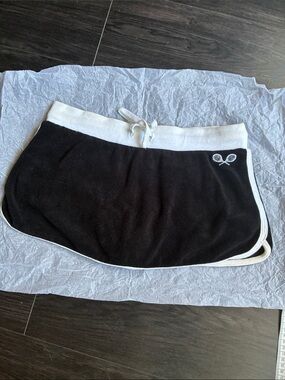 Vintage Forever 21 Black Mini Terry Skort with White Trim